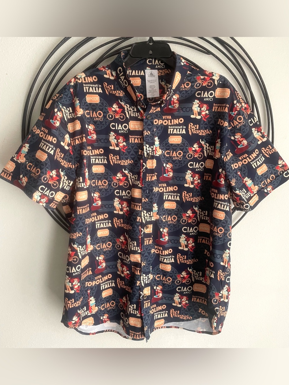2024 Disney Epcot World Showcase Italy Mickey Camp Shirt-XL-Near Mint